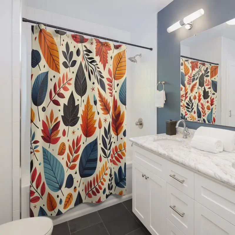 Fall Foliage Shower Curtain - Durable Polyester Bathroom Decor - DipaliZ