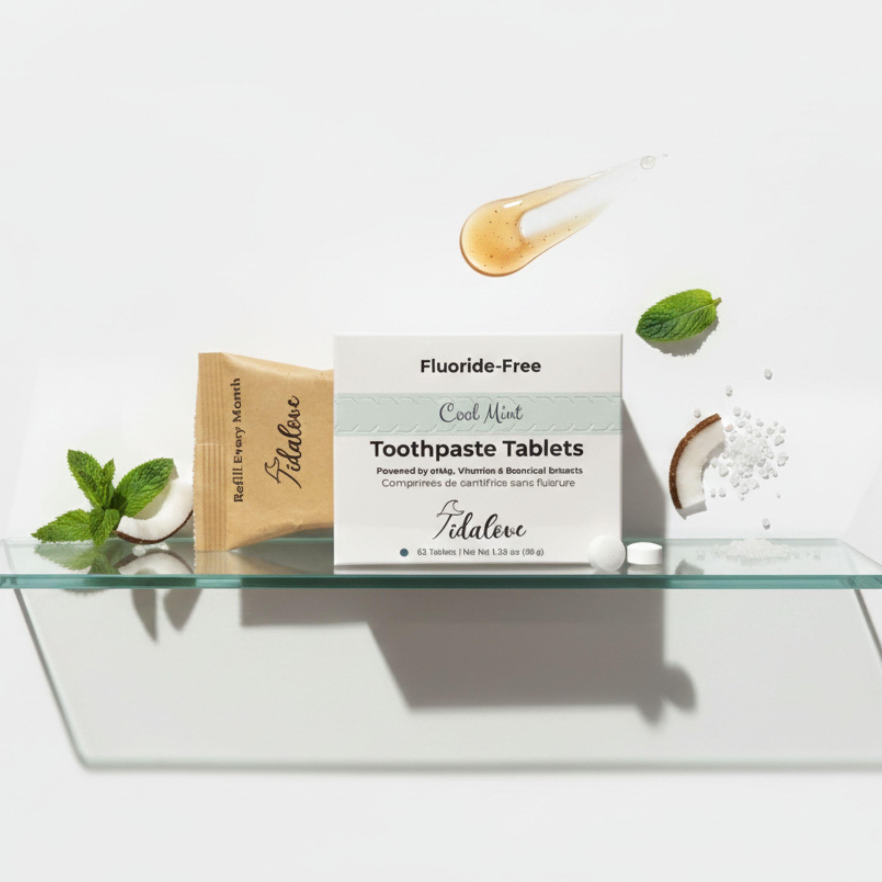 Fluoride-Free Cool Mint Toothpaste Tablets — 1 Month