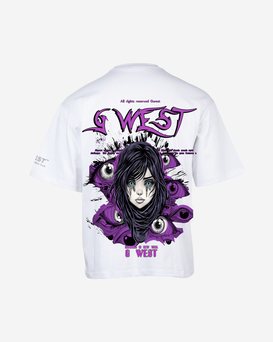G-West G West Oversized Purple Eye T-Shirt Mens