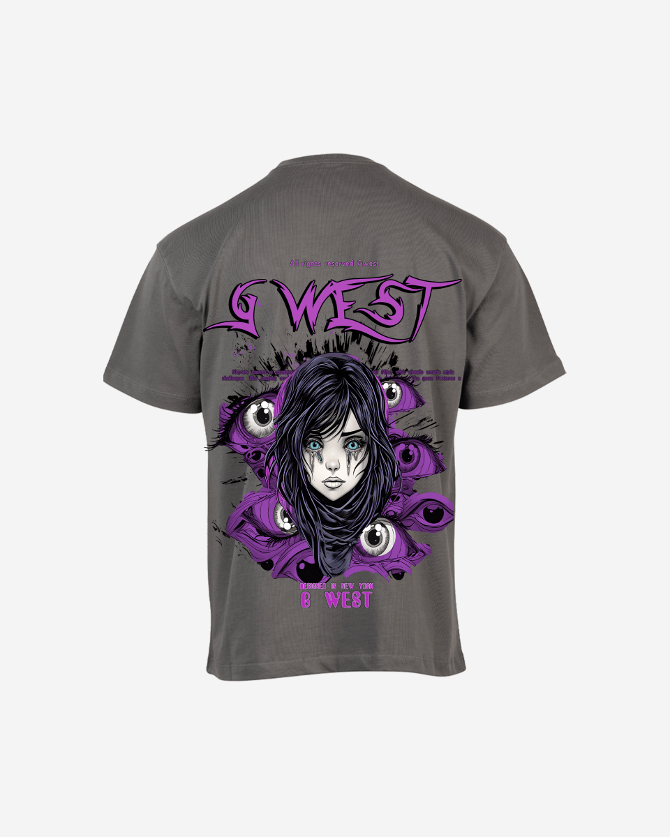 G-West G West Oversized Purple Eye T-Shirt Mens