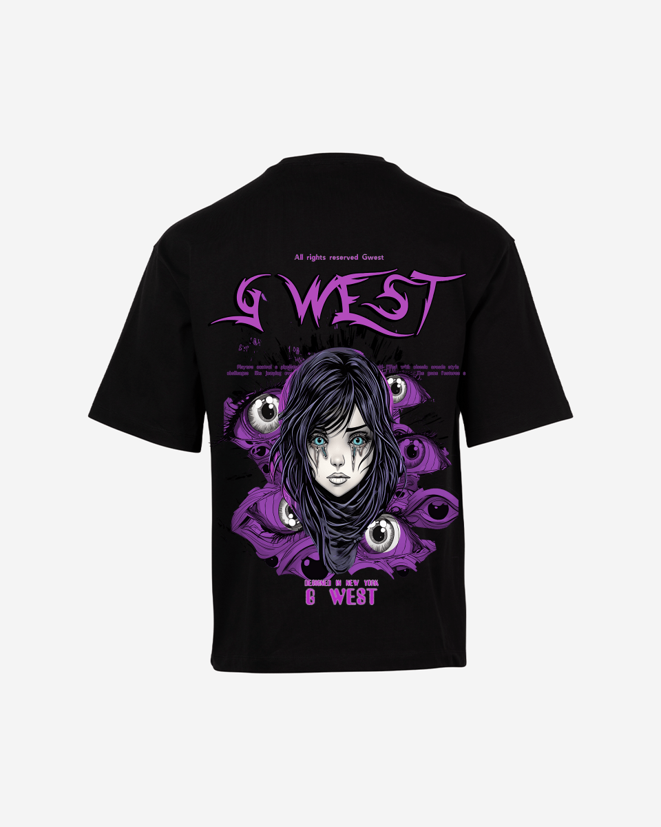 G-West G West Oversized Purple Eye T-Shirt Mens