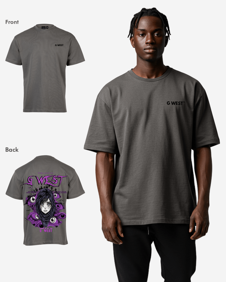 G-West G West Oversized Purple Eye T-Shirt Mens