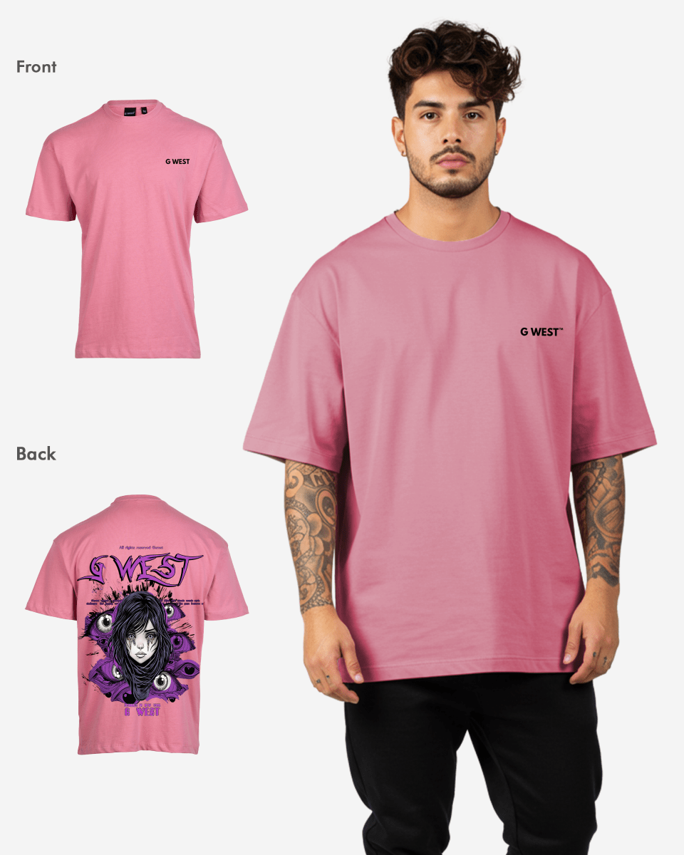 G-West G West Oversized Purple Eye T-Shirt Mens
