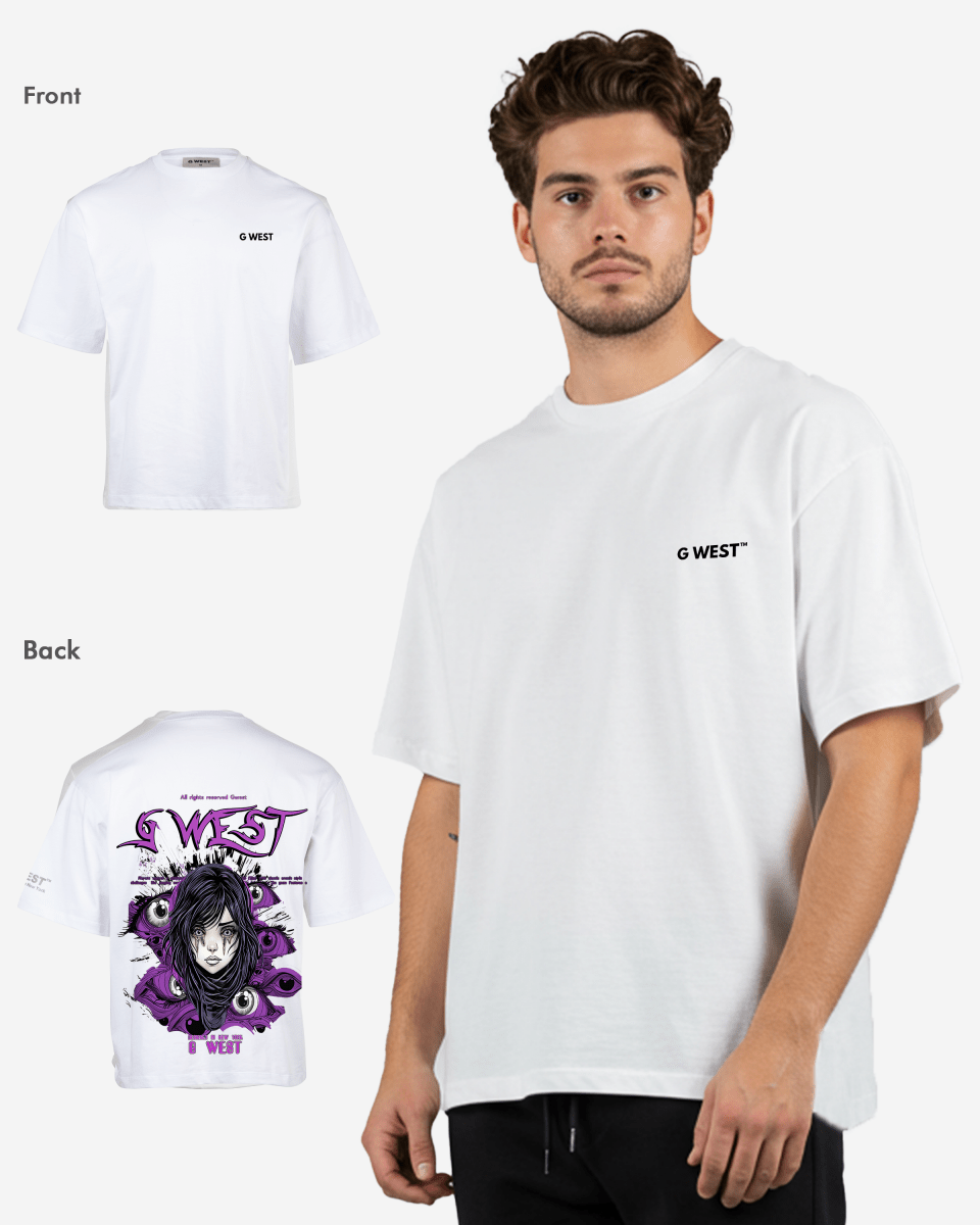 G-West G West Oversized Purple Eye T-Shirt Mens
