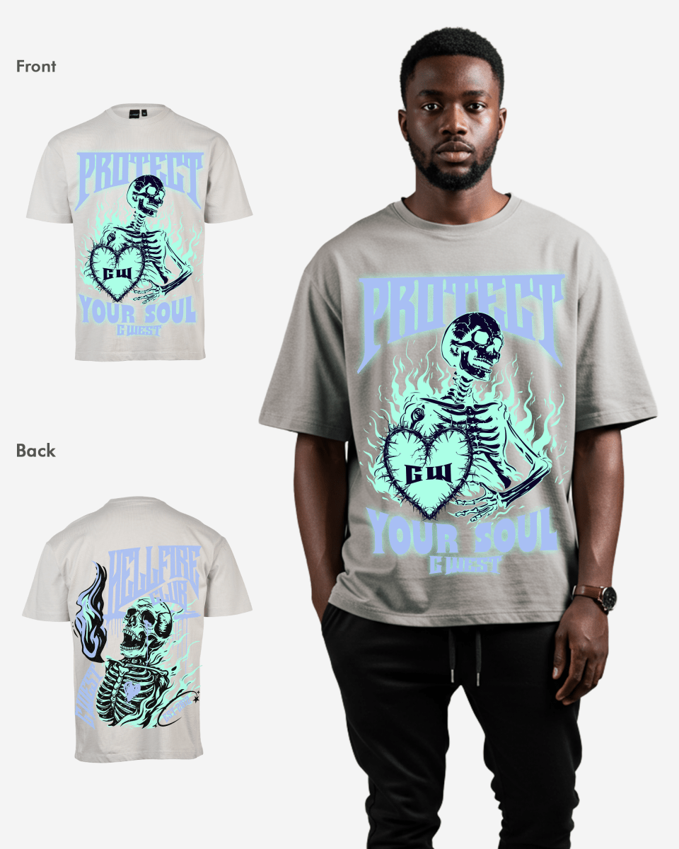 G-West G West protect your soul Oversized T-Shirt Mens