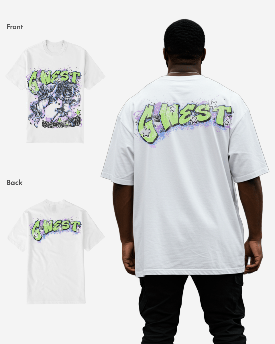 G-West G West Reborn White T-Shirt Big and Tall Mens