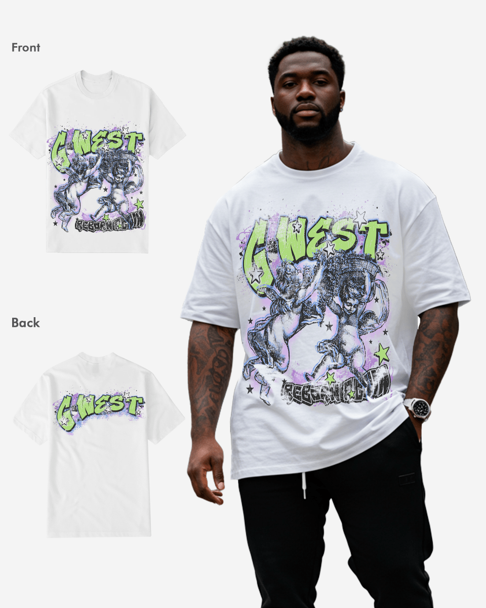 G-West G West Reborn White T-Shirt Big and Tall Mens