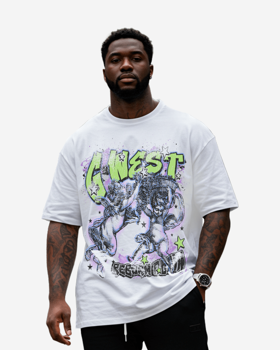 G-West G West Reborn White T-Shirt Big and Tall Mens