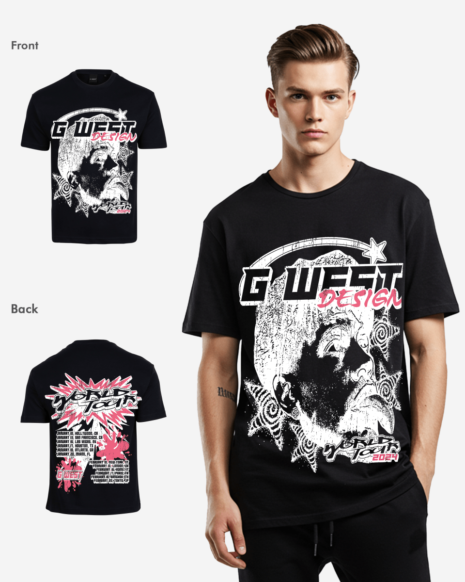 G West Mens World Tour Premium Oversized Tee