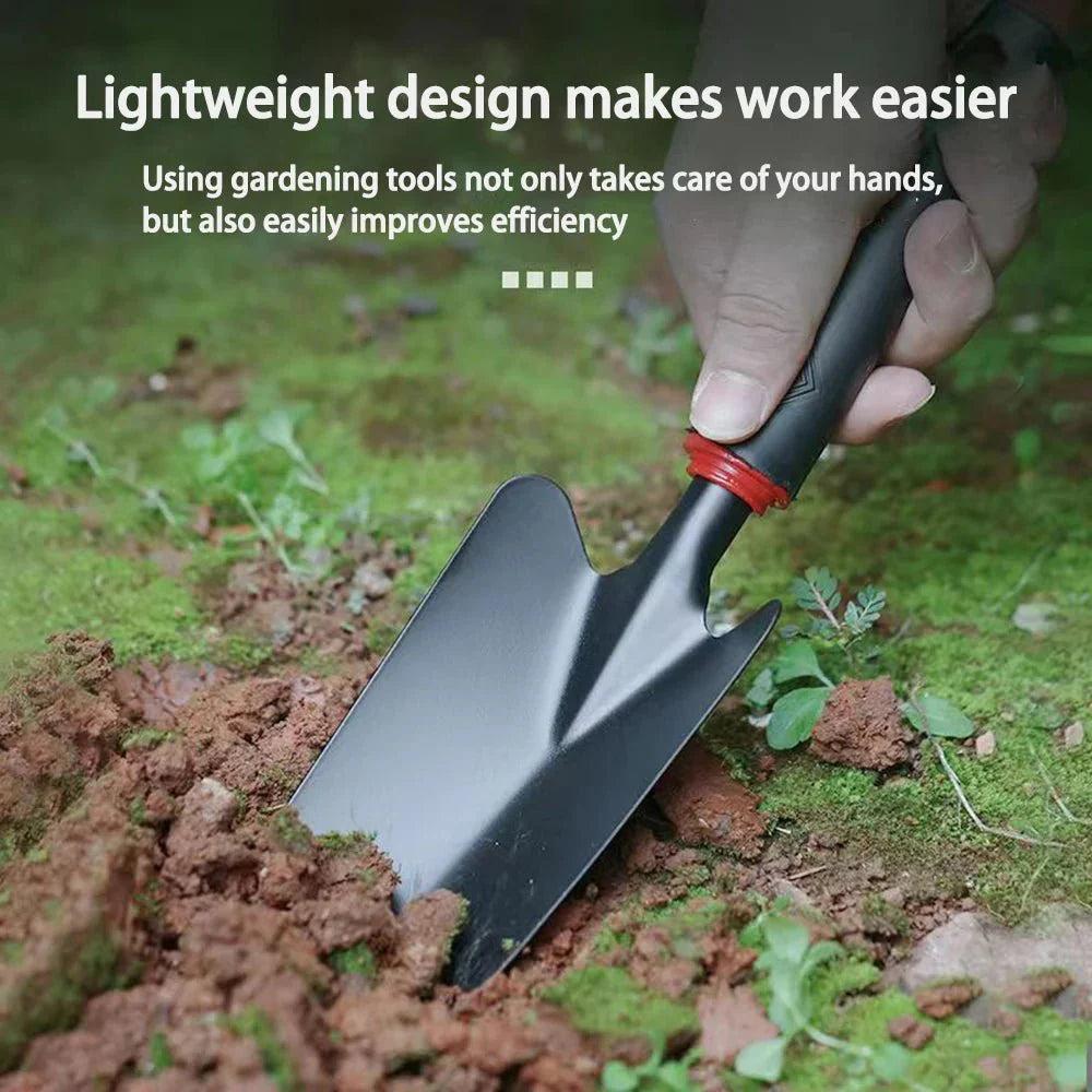 Garden Hand Tool Set | 4-Piece Alloy Steel Shovel, Rake, and Hoe