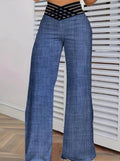 Girls' Solid Color Hollow High Waist Slimming Fashion Versatile Home Clothes Pants