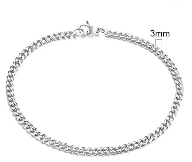 Gold-Tone Stainless Steel Cuban Bracelet 3-11mm