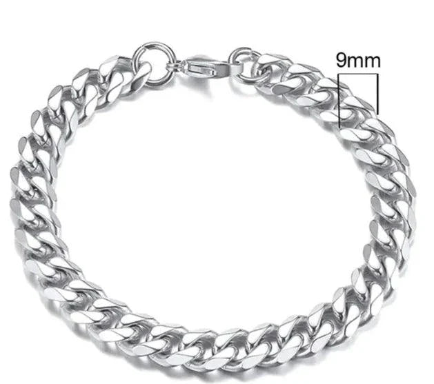 Gold-Tone Stainless Steel Cuban Bracelet 3-11mm