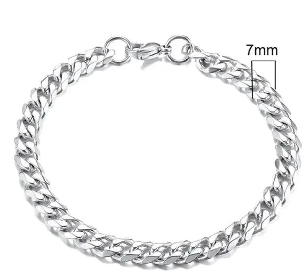 Gold-Tone Stainless Steel Cuban Bracelet 3-11mm