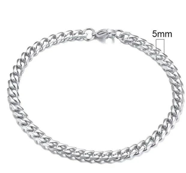 Gold-Tone Stainless Steel Cuban Bracelet 3-11mm