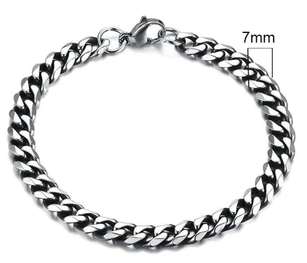 Gold-Tone Stainless Steel Cuban Bracelet 3-11mm