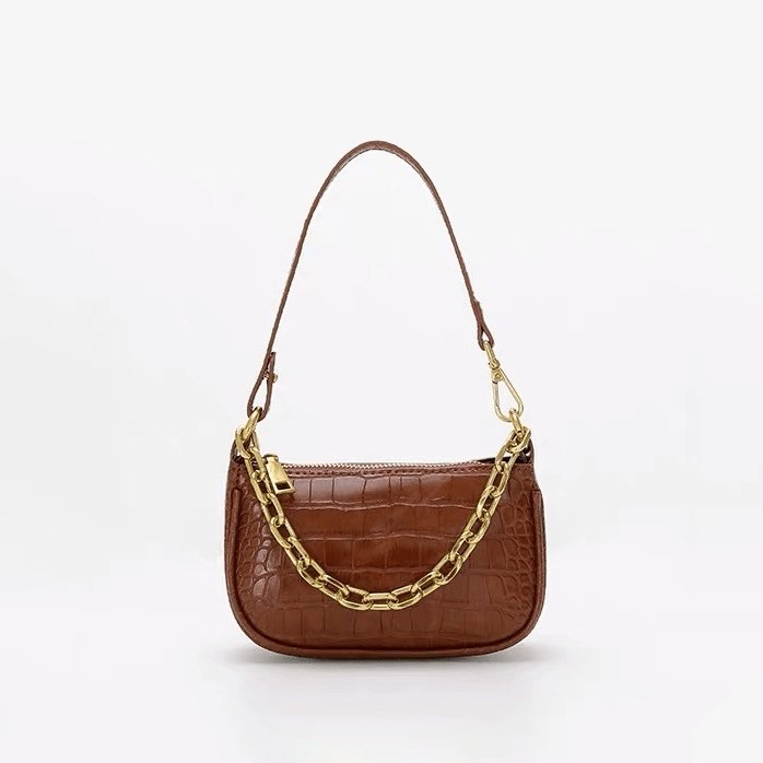 Golden Brown Handbag Chain Purse
