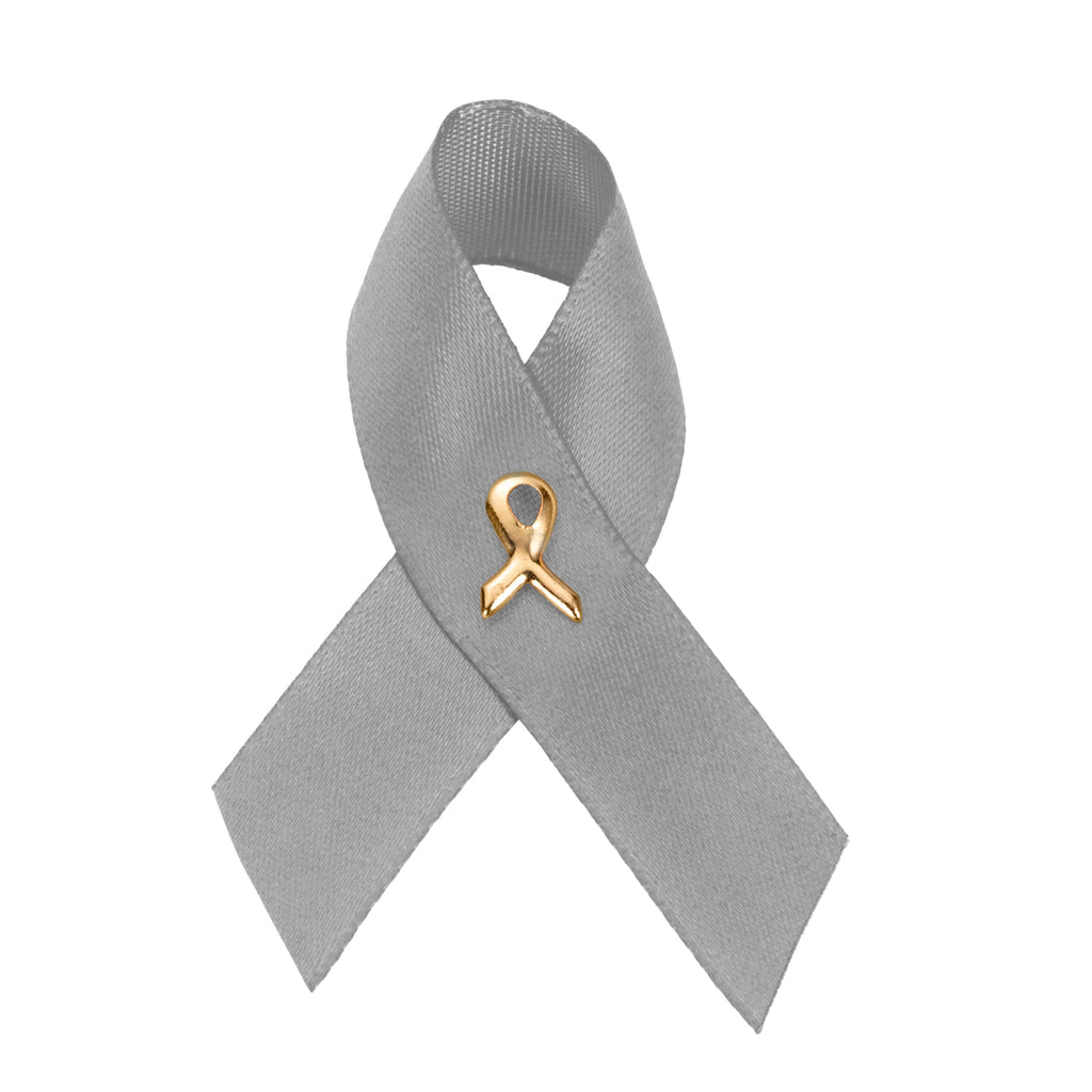 10 Pack Gray Satin Ribbon Pins