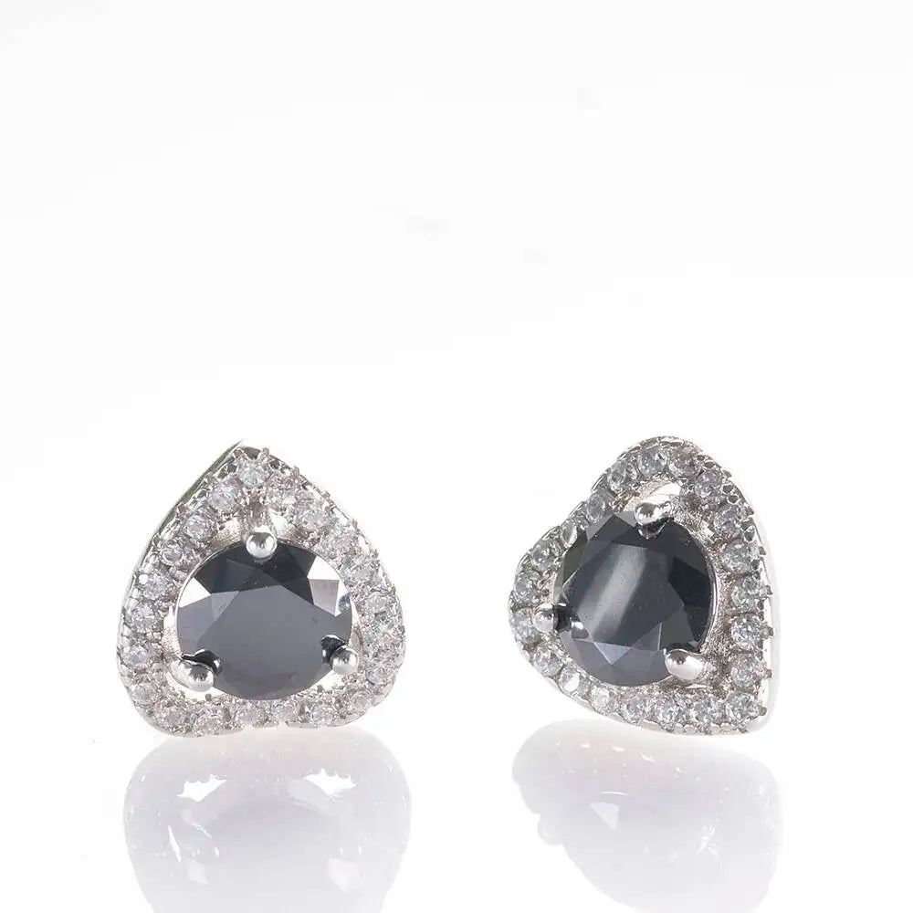 1 Ct 6.5mm Pink Moissanite Heart Stud Earrings 925 Sterling Silver