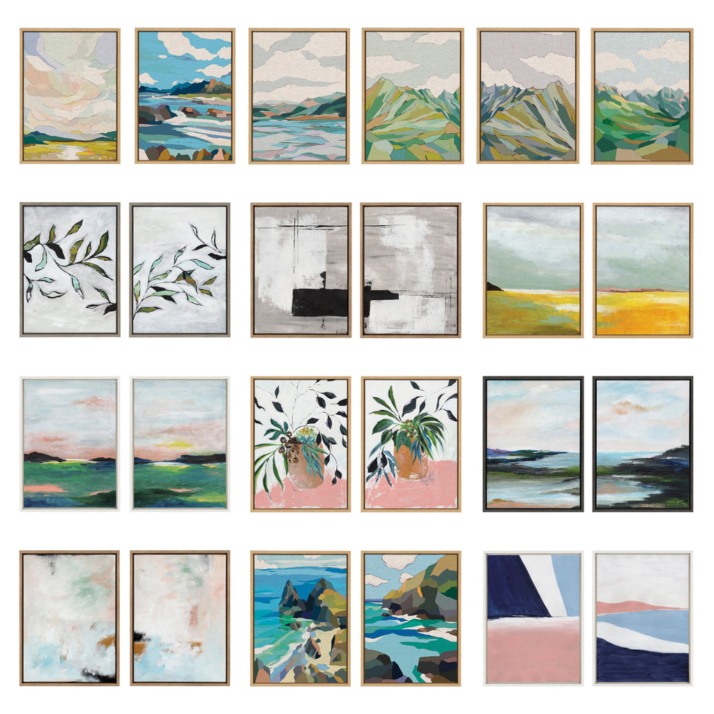 Sylvie Wild Foliage l and II Framed Canvas Art Set by Nikita Jariwala