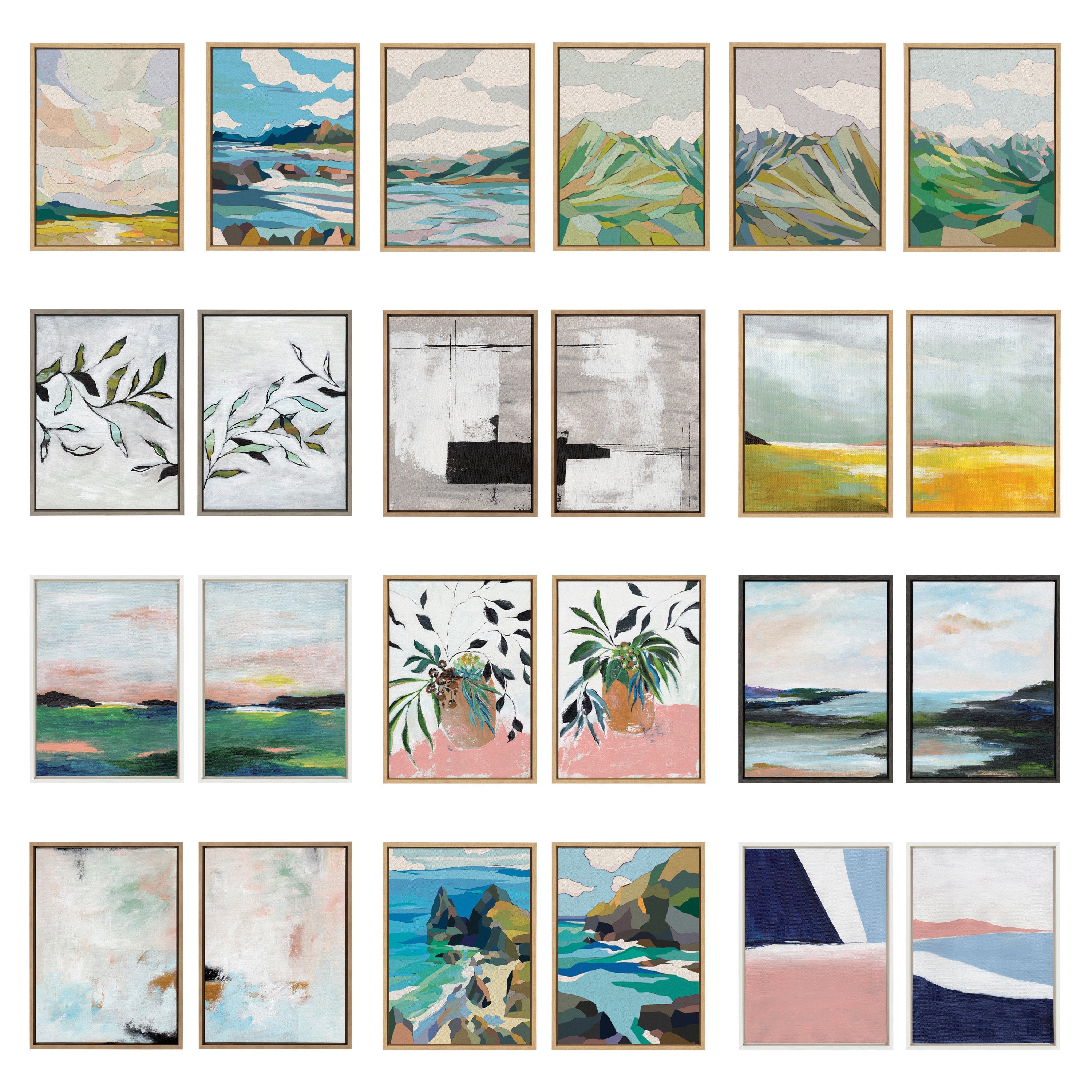 Sylvie Wild Foliage l and II Framed Canvas Art Set by Nikita Jariwala