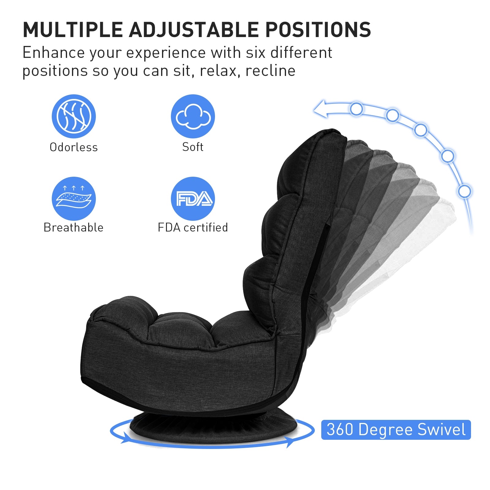 5-Position Folding Floor Gaming Chair