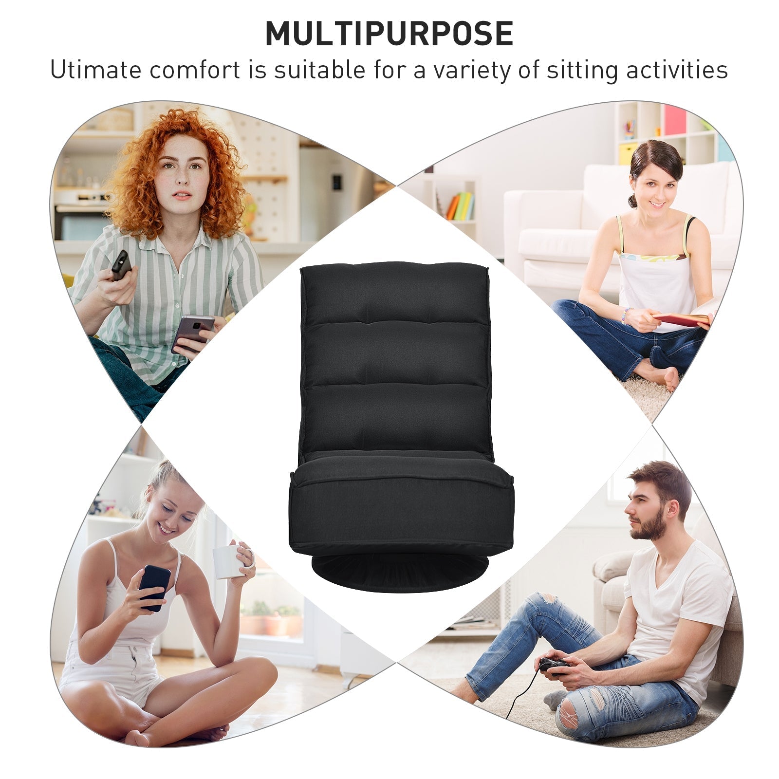 5-Position Folding Floor Gaming Chair