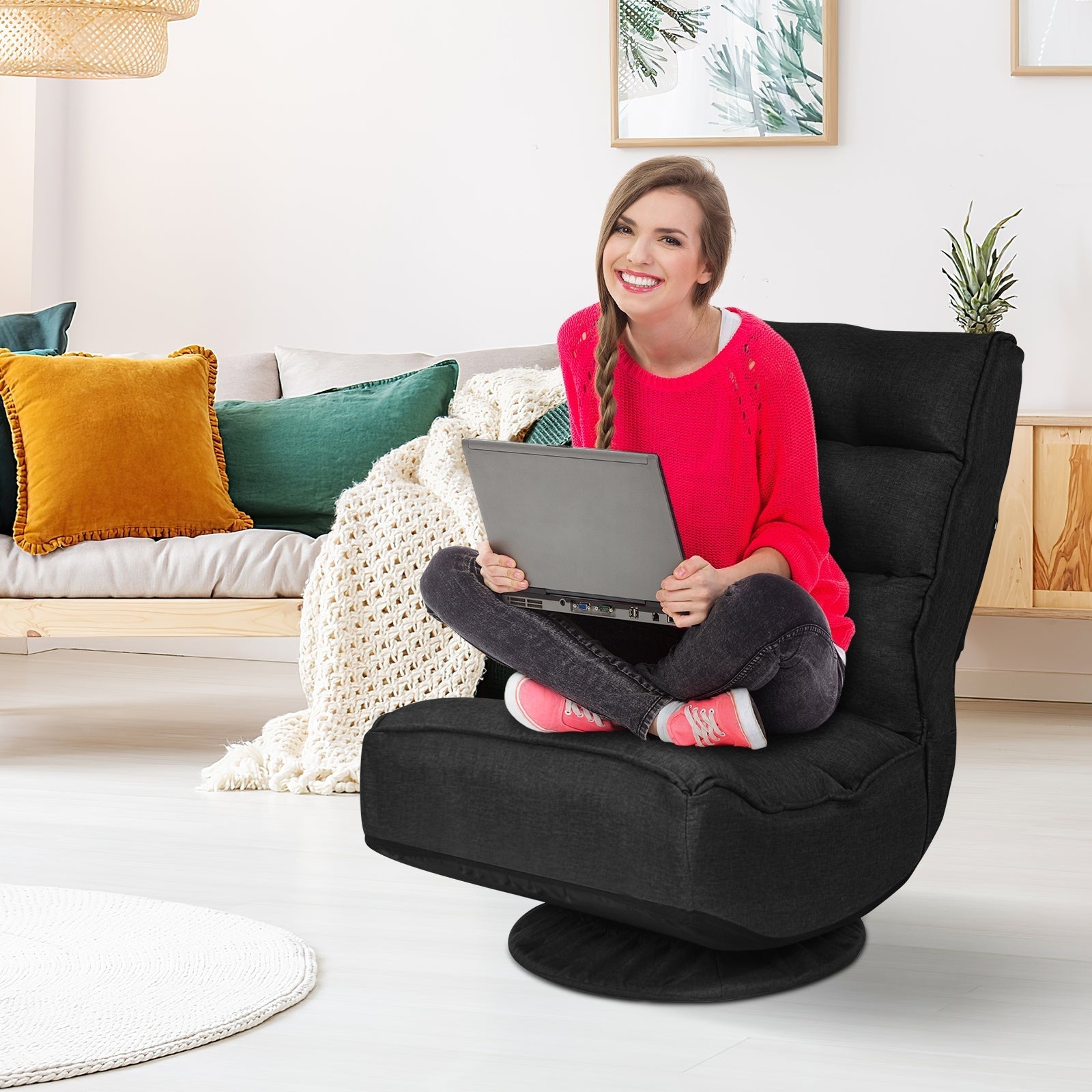 5-Position Folding Floor Gaming Chair