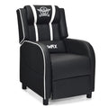 Massage Racing Gaming Single Recliner Chair-White