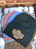 Cuffed Beanie with Leather Patch