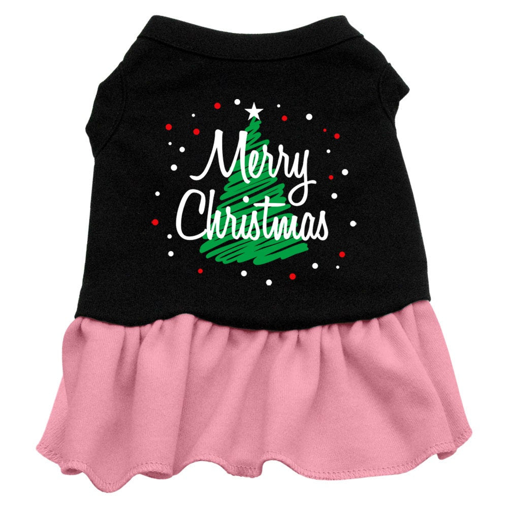 Christmas Pet Dress Screen Printed, "Scribble Merry Christmas"