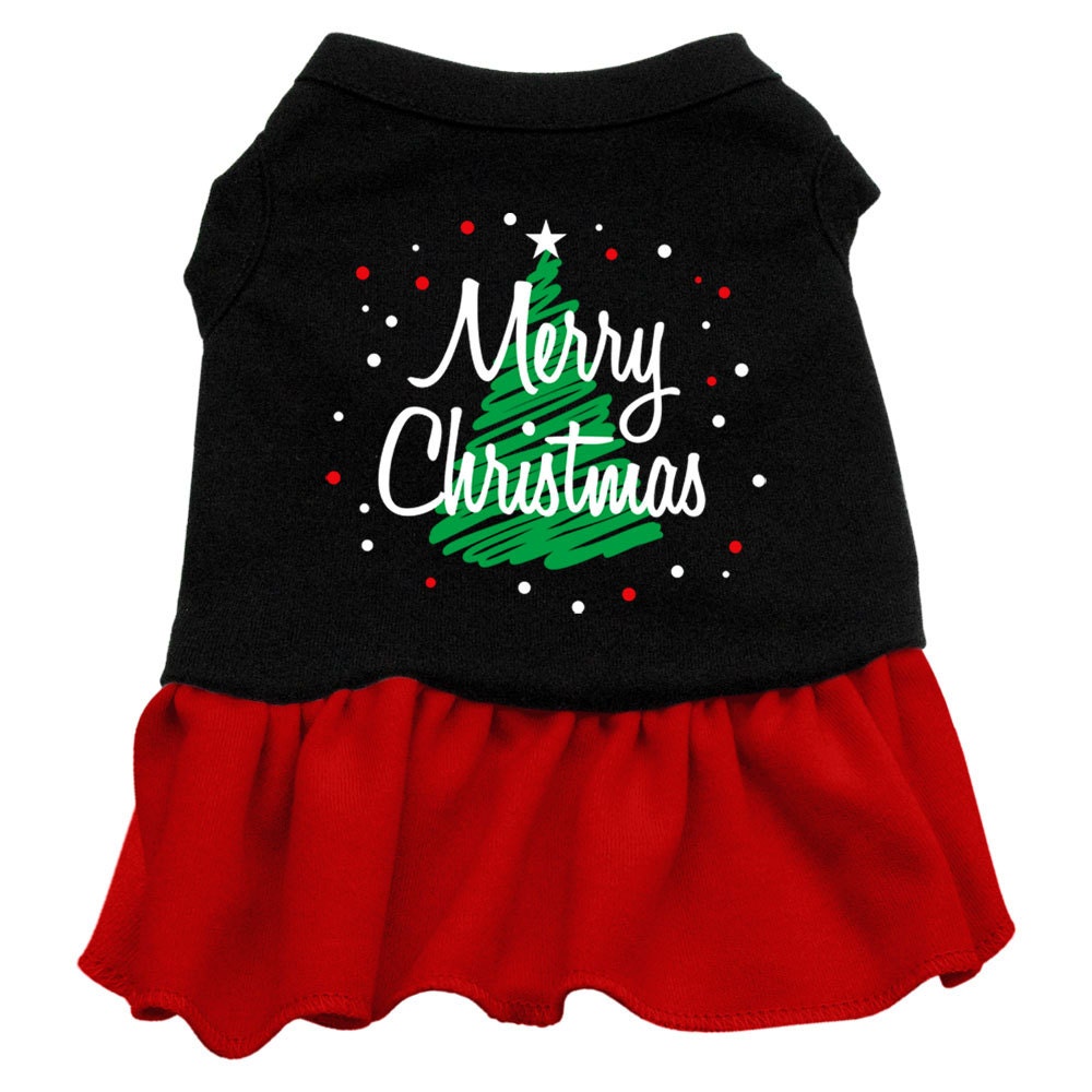 Christmas Pet Dress Screen Printed, "Scribble Merry Christmas"