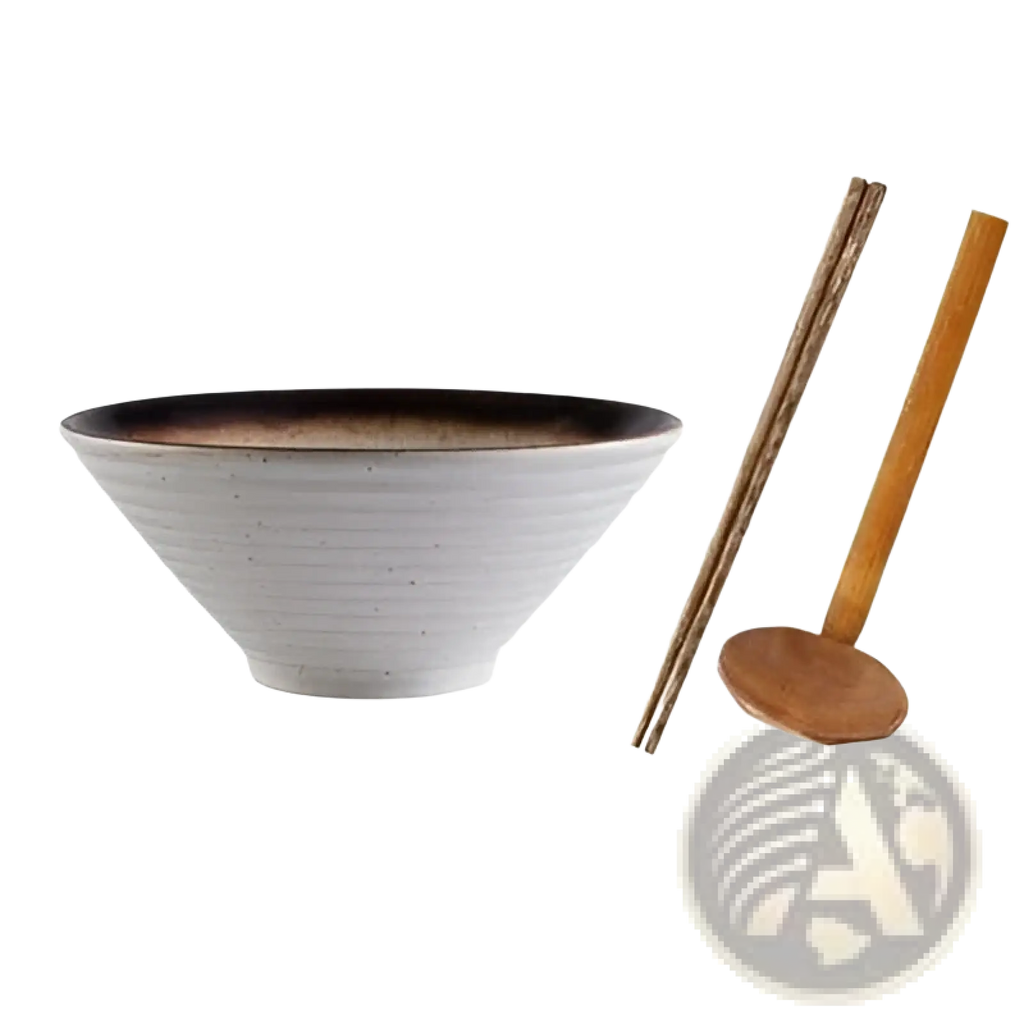 Japanese Ceramic Bowls Rustic Speckled Tableware Set