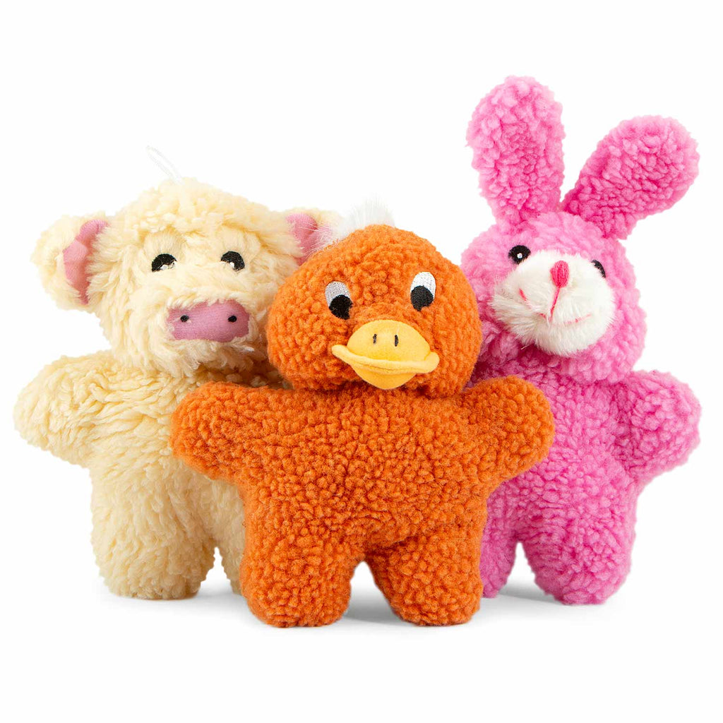 Jeffers Animal Fuzzies Plush Squeaker Dog Toys