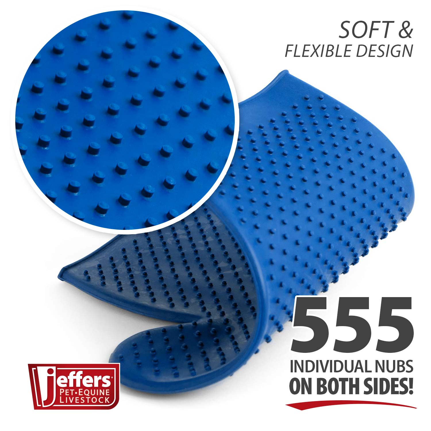 Jeffers GROOMIT - Rubber Grooming Glove for Animals