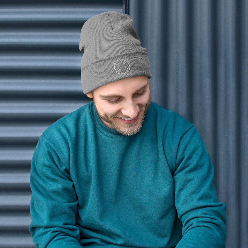 Maltese Cross Embroidered Beanie