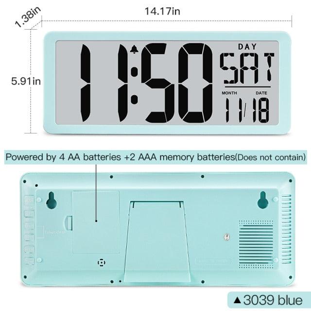 Large Digital Wall Clock Modern Design Home Vintage Wall Clock Digital Smart  Large Digital Wall Clock, Battery Operated Alarm Clocks for Bedroom Home Decor Count Up & Down Timer Arabic Numerals Night Light Wall Clock