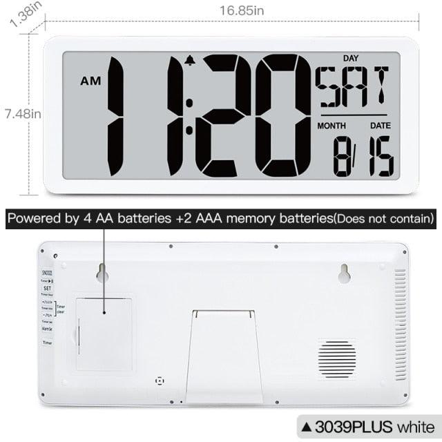 Large Digital Wall Clock Modern Design Home Vintage Wall Clock Digital Smart  Large Digital Wall Clock, Battery Operated Alarm Clocks for Bedroom Home Decor Count Up & Down Timer Arabic Numerals Night Light Wall Clock