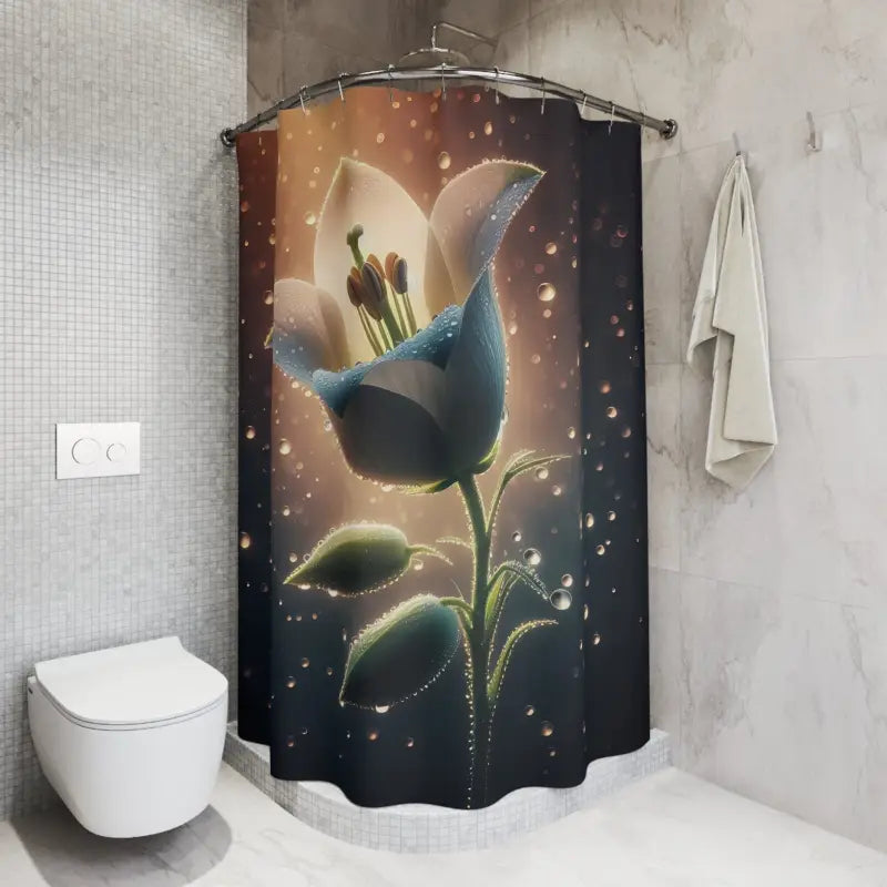 Large Flower Shower Curtains - Durable Polyester Bathroom Decor - DipaliZ
