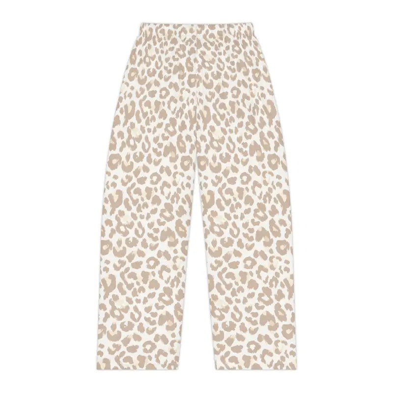 Leopard Print Pajama Pants - Beige Cozy Lounge Sleepwear - DipaliZ