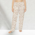 Leopard Print Pajama Pants - Beige Cozy Lounge Sleepwear - DipaliZ