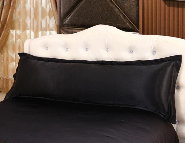 Long Pillowcase Brown Solid Pillow Case Cover Silk Satin Fabric Pillow Cover Soft Grey Satin Body Pillow Pillowcase Silky Long Pillow Case Home Textile For Bedroom