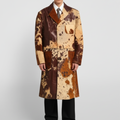 Cavalli Men’s Long Cowhide Pony Hair Coat – Genuine Hair-On Leather Trench