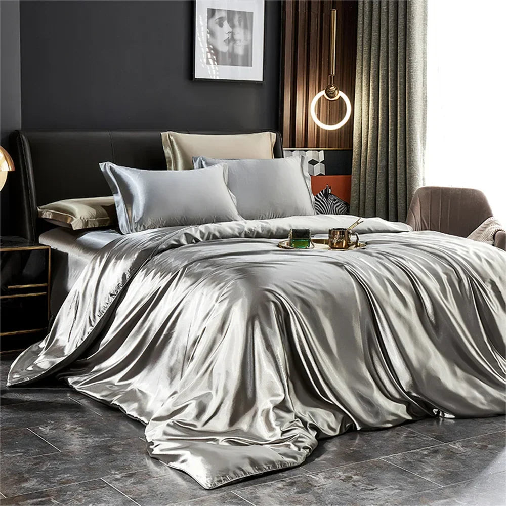 DecorBites™ Luxurious Solid Silk Bedding Set - Various Sizes