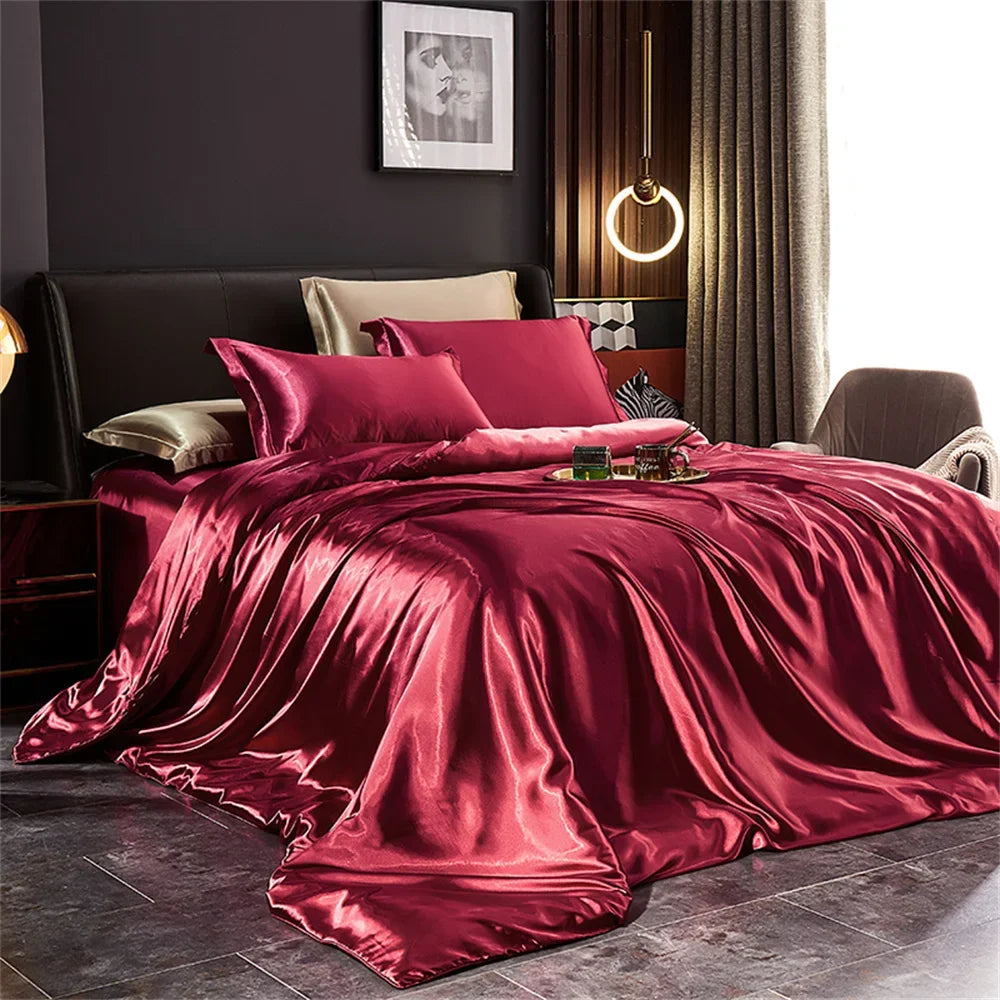 DecorBites™ Luxurious Solid Silk Bedding Set - Various Sizes