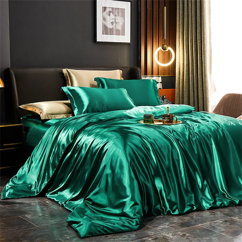 DecorBites™ Luxurious Solid Silk Bedding Set - Various Sizes