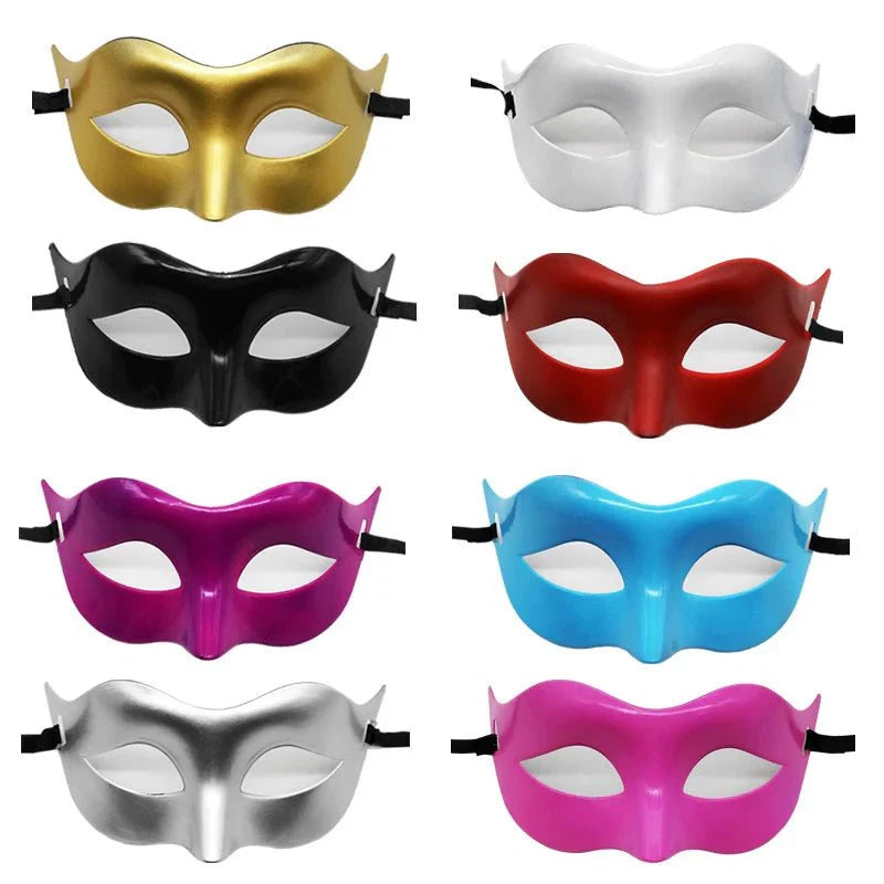 Masquerade Half Face Mask – Elegant Black & White Retro Design