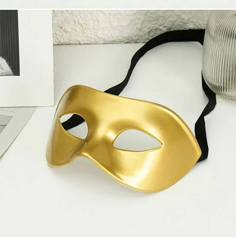 Masquerade Half Face Mask – Elegant Black & White Retro Design