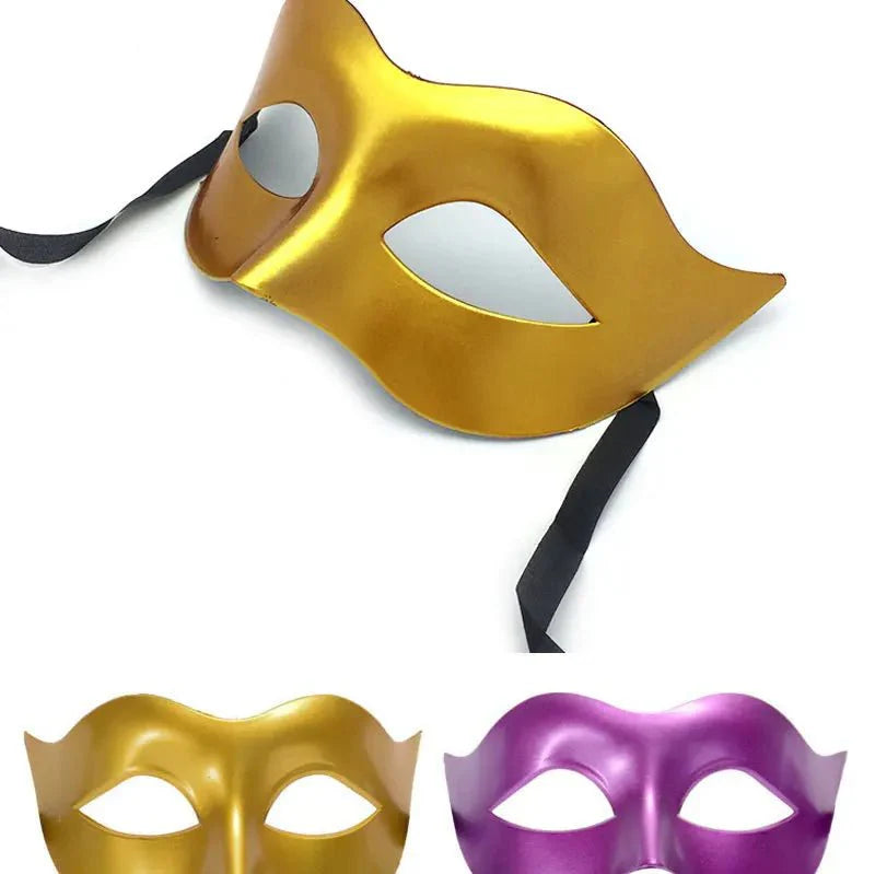 Masquerade Half Face Mask – Elegant Black & White Retro Design