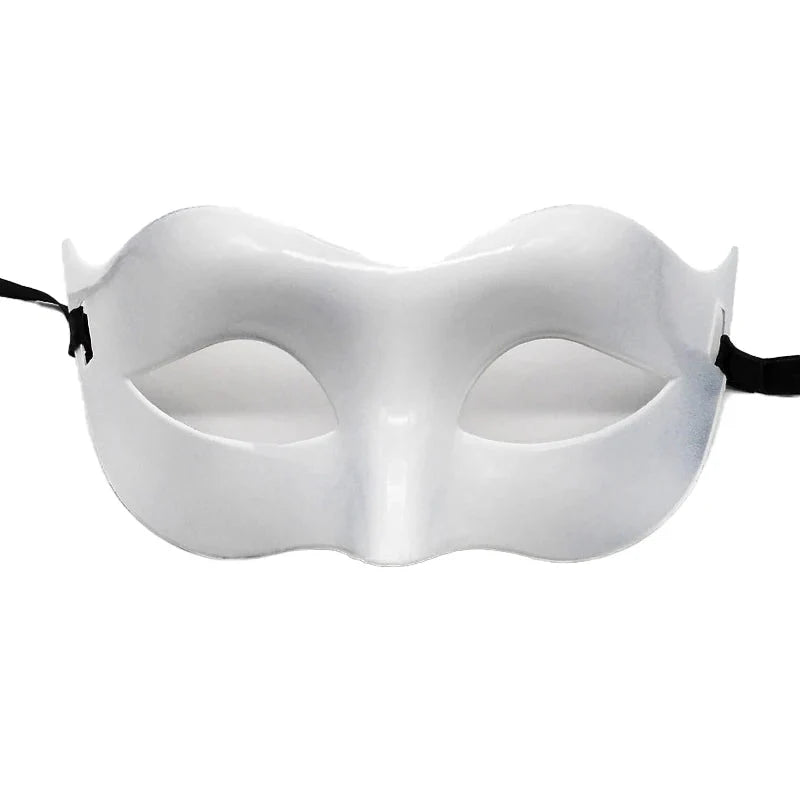 Masquerade Half Face Mask – Elegant Black & White Retro Design
